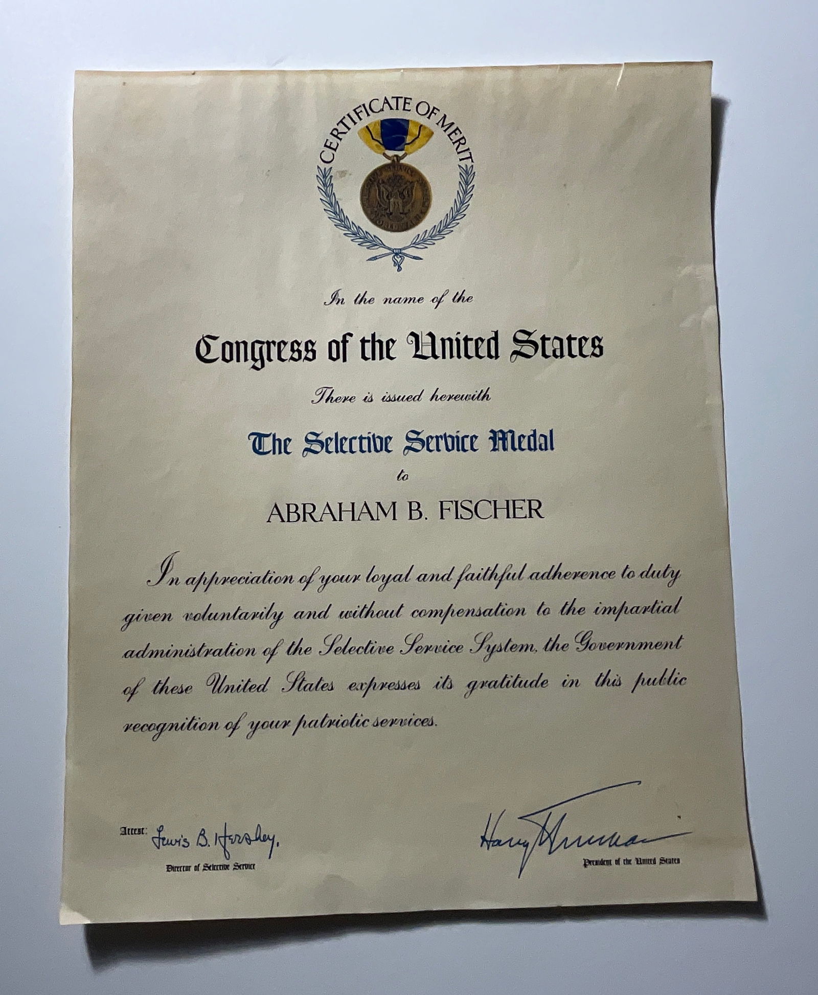 President Harry Truman signed document (1 of 1)