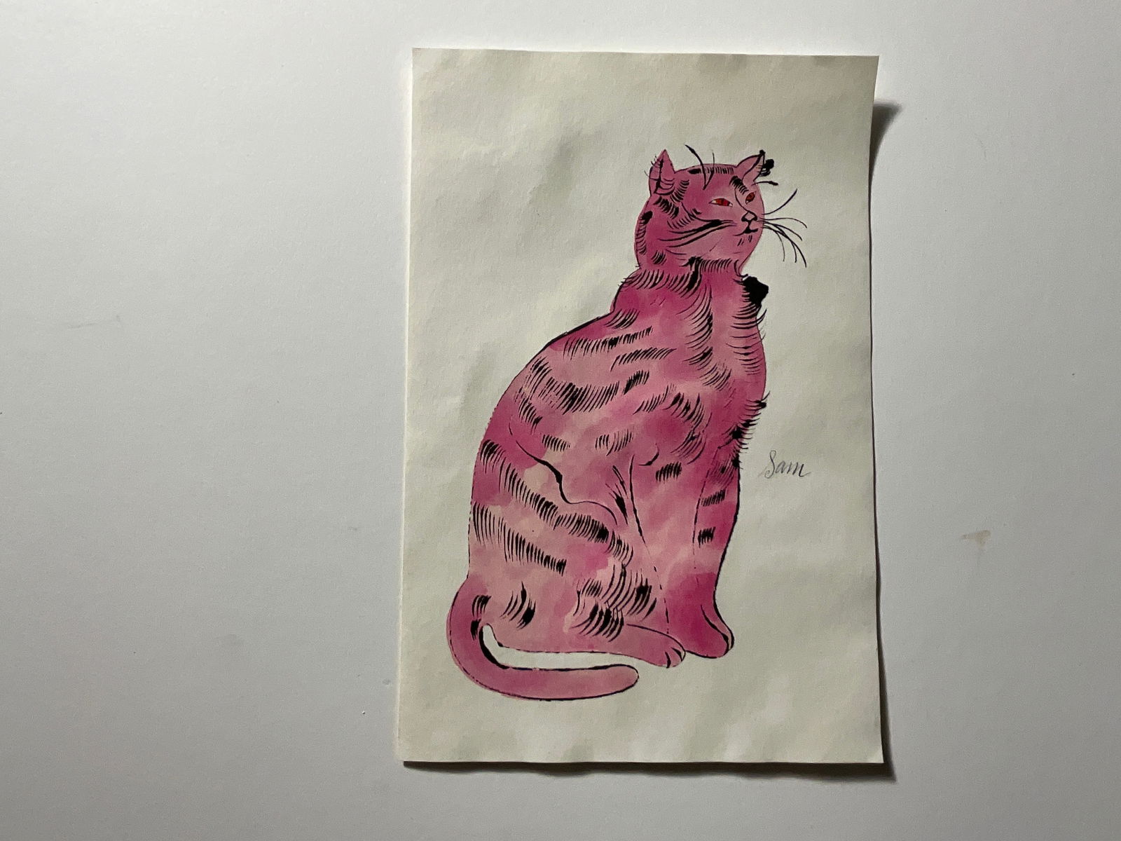 Andy Warhol PINK PUSSY authentication stamps: Measures 8 1/4 x 5 1/2 inches, stamped verso