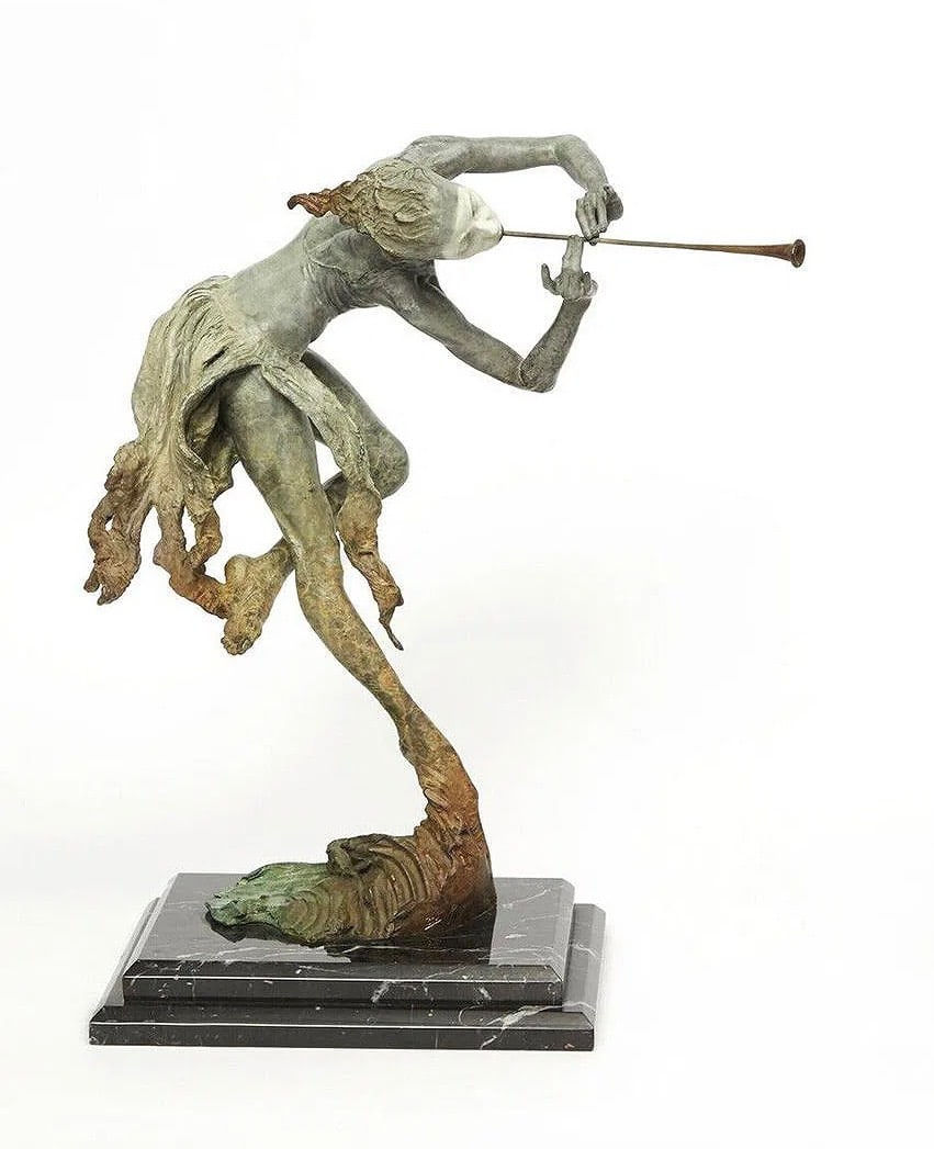 Richard MacDonald The Trumpeter 1/4 Life Bronze Sculpture Signed: Measures 18.5"h x 16" x 9" inches Number: 43 of 175