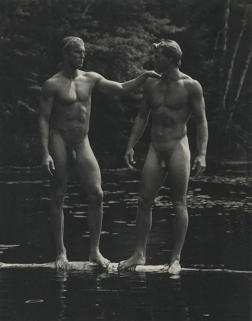 Bruce Weber, Jason and Christian, Bear Pond, 1989: Artist: Bruce Weber, Title: Jason and Christian, Bear Pond, 1989 Medium: Sheet Fed Gravure,1990, USA Dimensions: 7.35x9.35