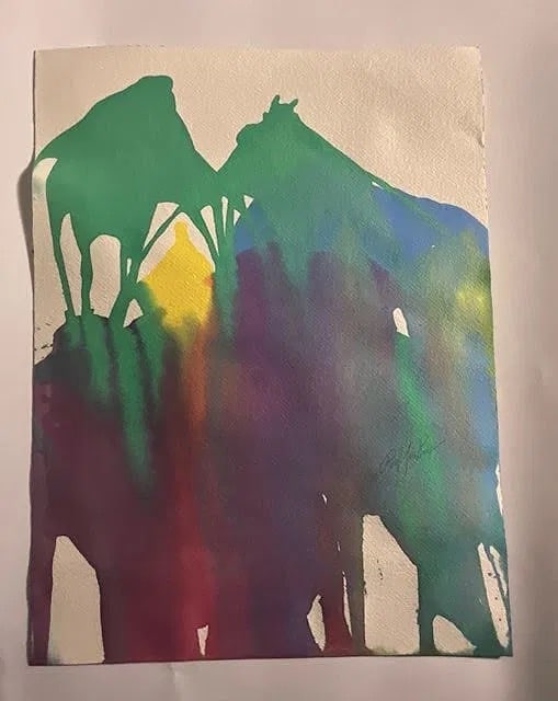 Paul Jenkins Watercolor on paper: Measures 24 x 18 inches, signed lower right