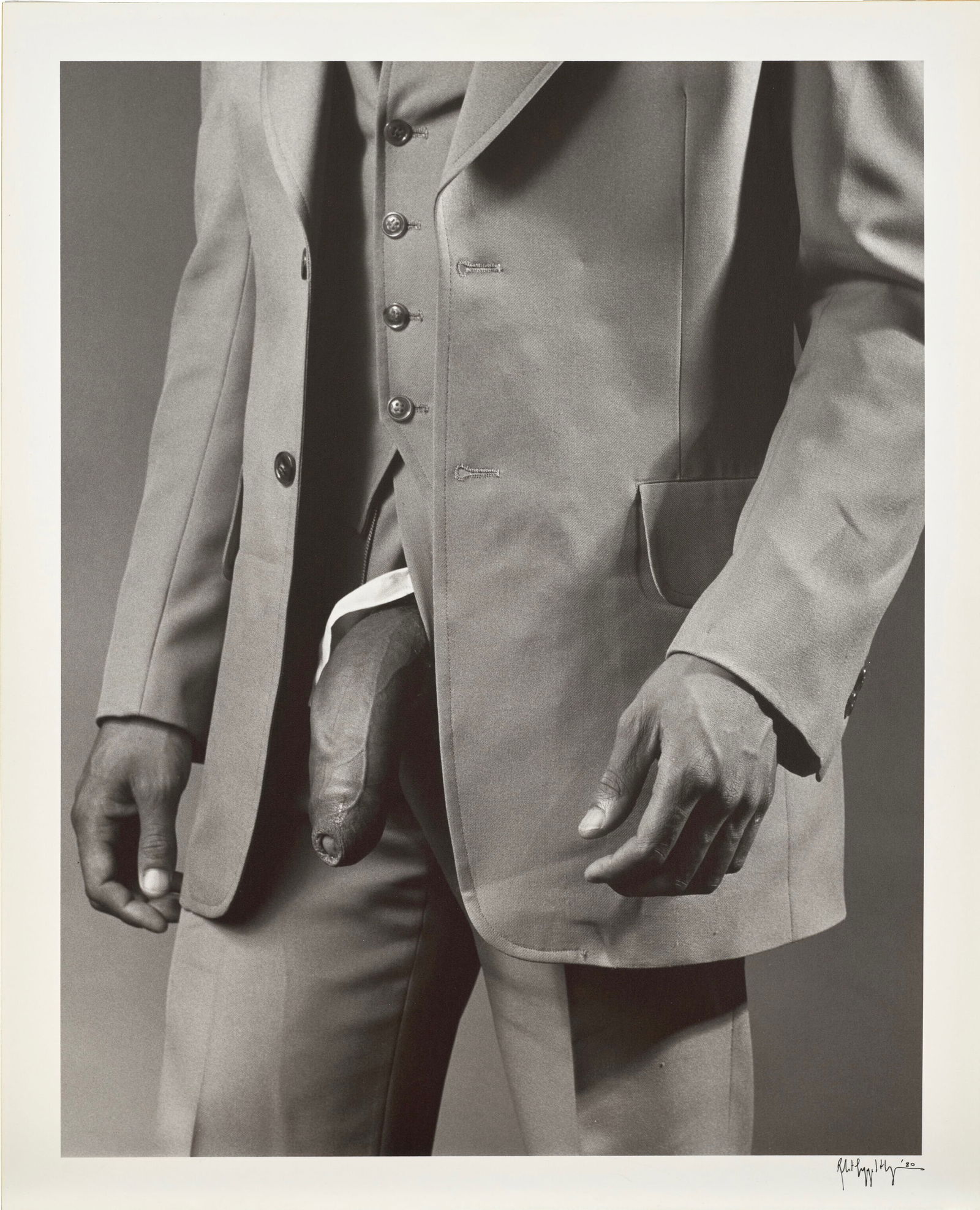 ROBERT MAPPLETHORPE (1946-1989) Man in Polyester Suit, 1980 (1 of 1)