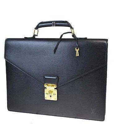LOUIS VUITTON Briefcase: Epi Leather Black Measures W15.0 X H11.0 X D3.9 " inches, 100% authentic