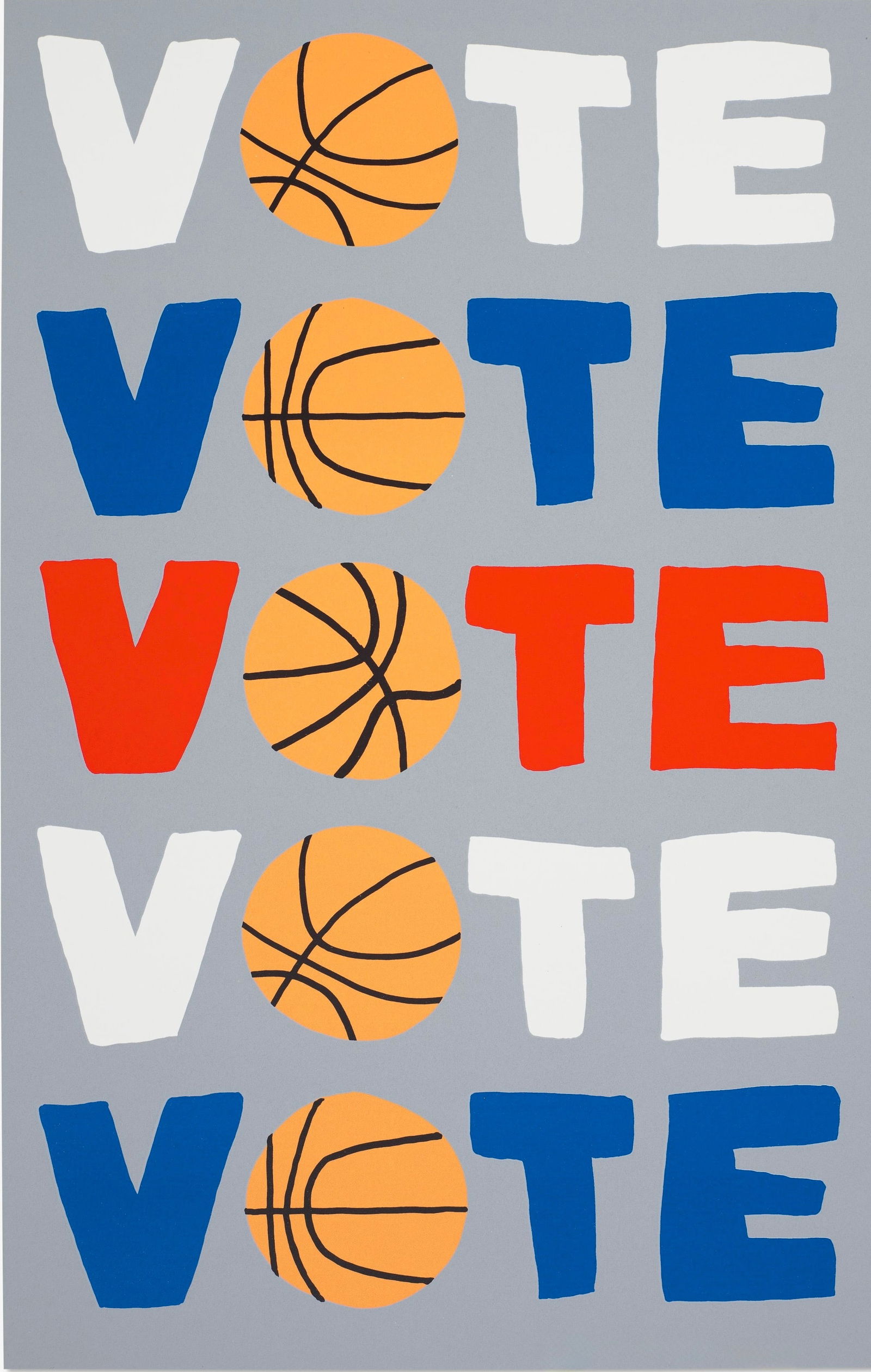 JONAS WOOD (B. 1977) Vote: JONAS WOOD (B. 1977) Vote, heavy paper Sheet: 15 3/4 x 10 inches