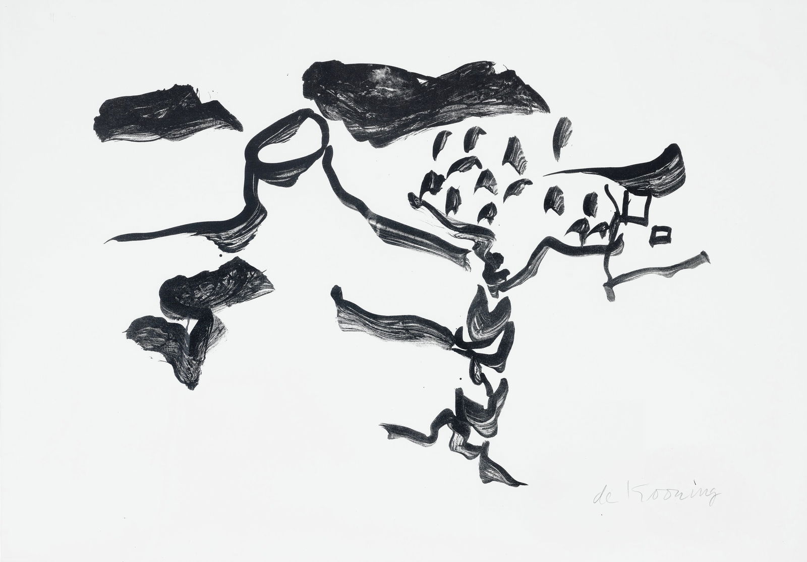 WILLEM DE KOONING (1904-1997) Japanese Village: Print on wove paper, the full sheet, plate signed Measures 29 x 40 inches