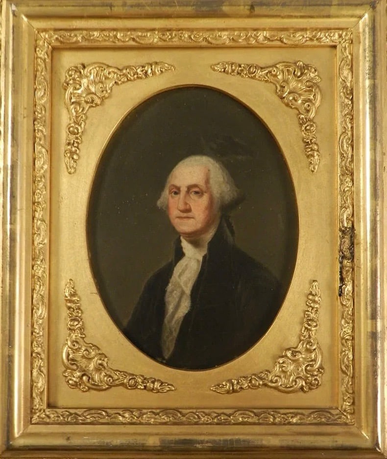 19th C. George Washington Oil on Panel (1 of 1)