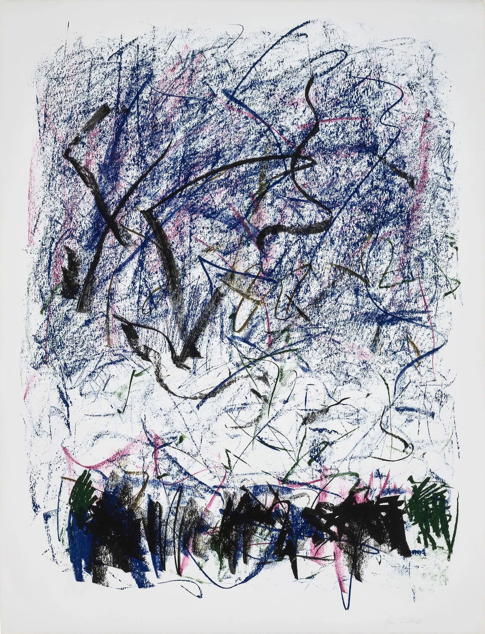 JOAN MITCHELL (1925-1992) Bedford III, from Bedford Series: Print in colors, on Arches paper, unsigned, with full margins, measures approx 42 x 32 inches