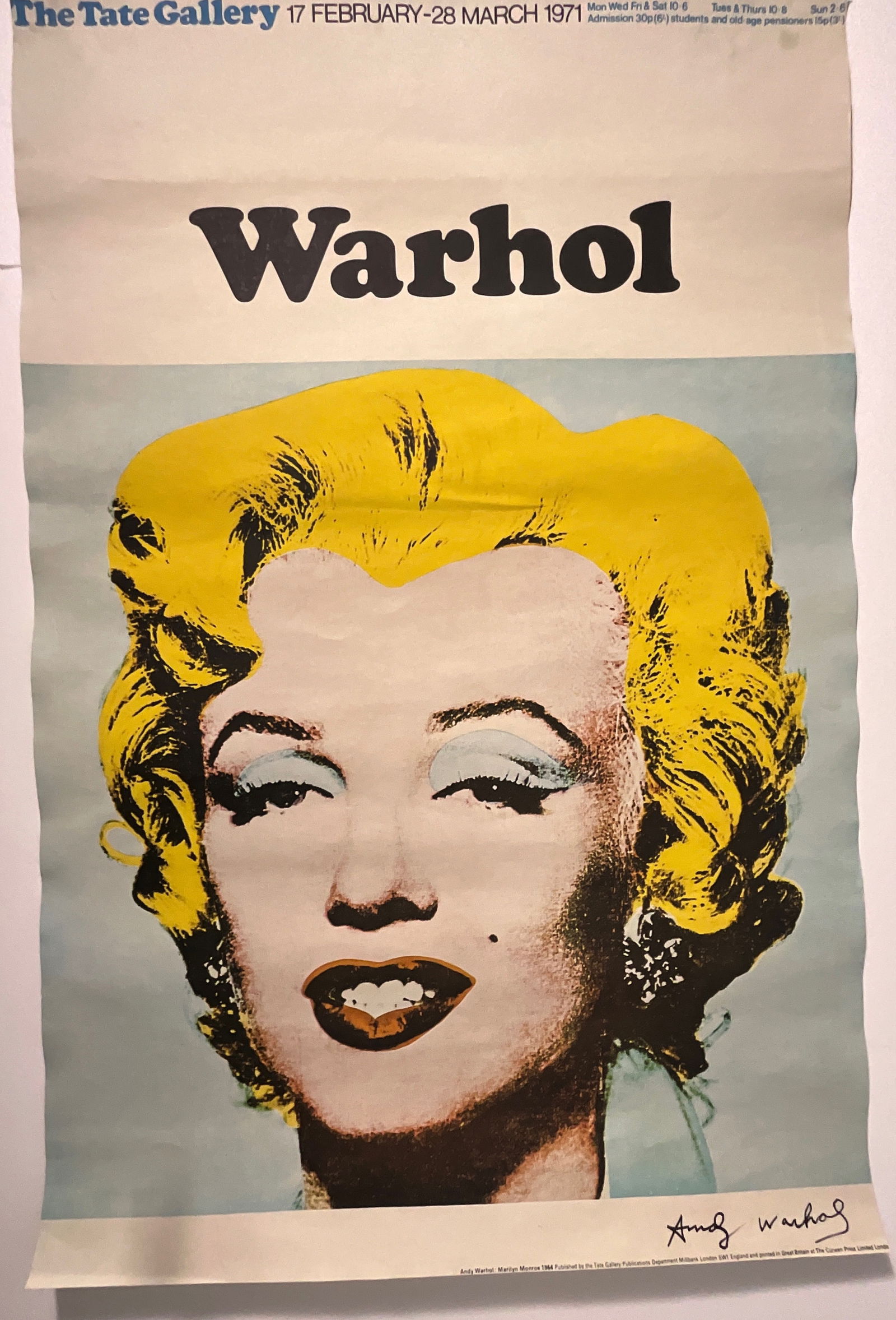 Andy Warhol The Tate Gallery marker signed (1 of 7)