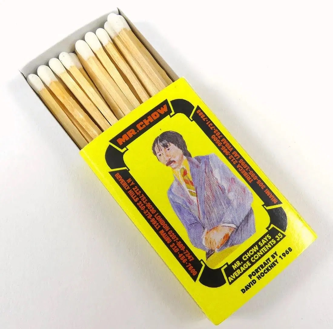 ED RUSCHA & DAVID HOCKNEY MR. CHOW MATCHBOX: ED RUSCHA & DAVID HOCKNEY MR. CHOW MATCHBOX