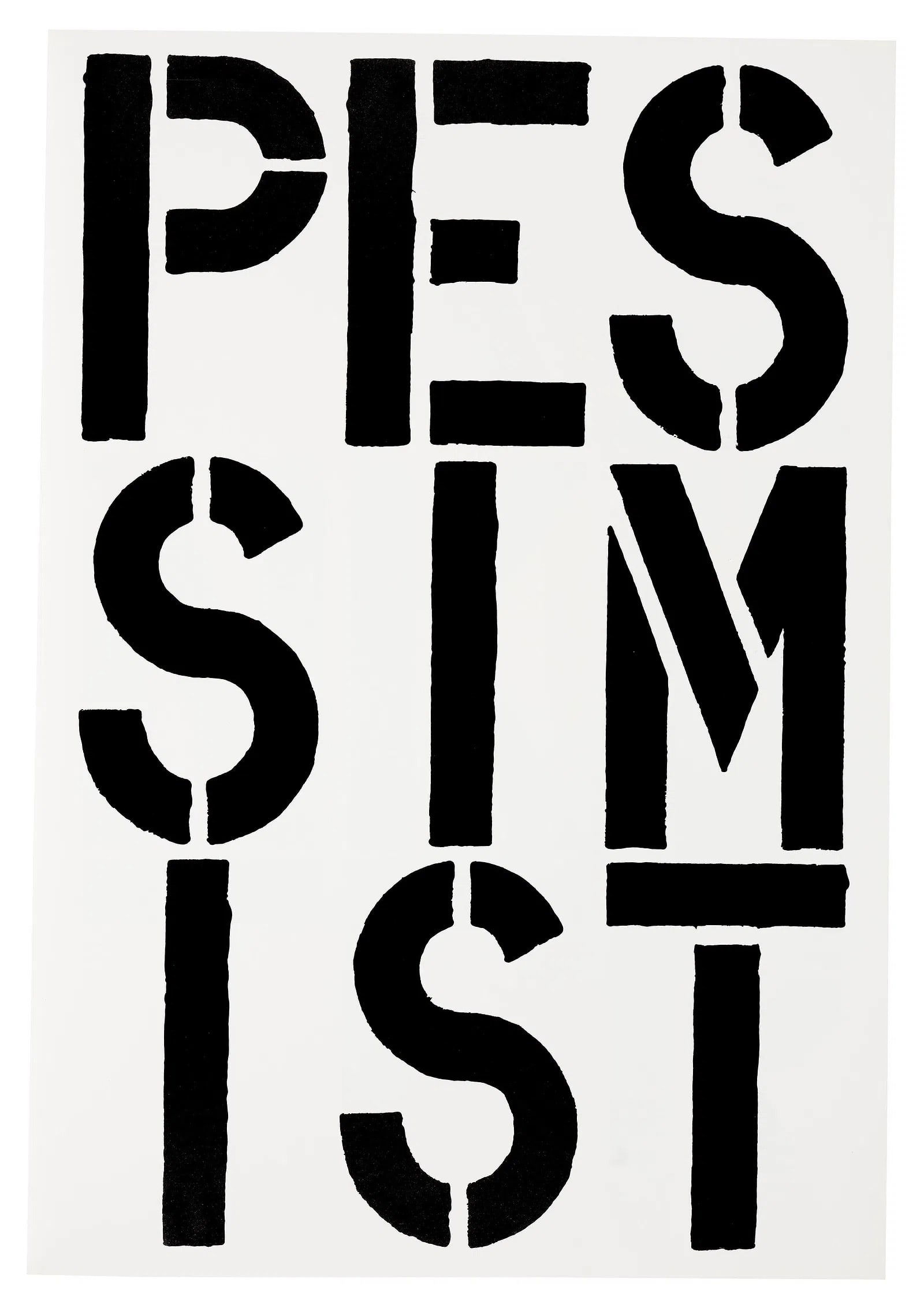 CHRISTOPHER WOOL PRINT: MEASURES 23 x 16 inches, unsigned, on woven paper