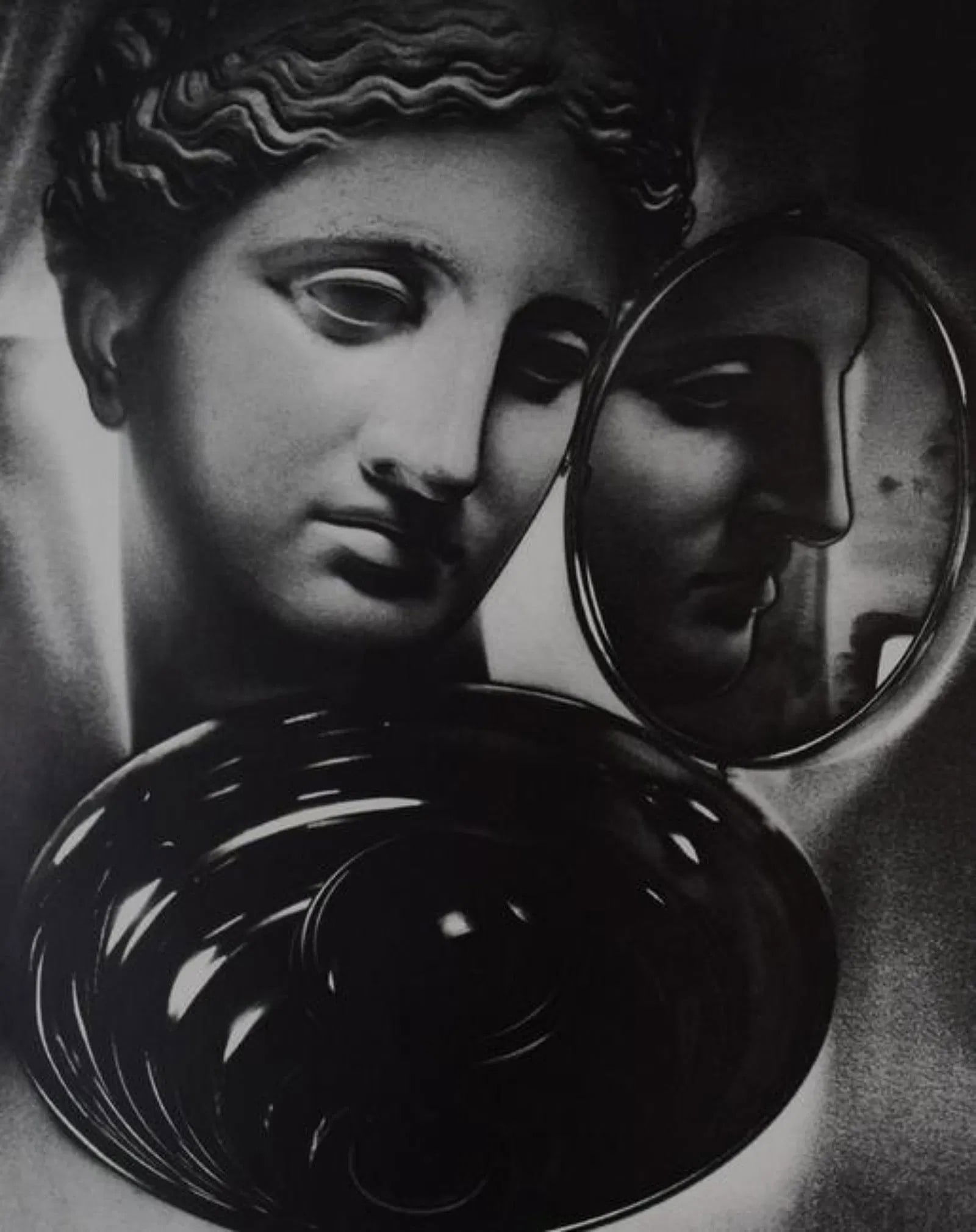 Man Ray - Antique head and mirror, 1932: MAN RAY (1890-1976), Antique head and mirror, 1932, Sheet-fed gravure, 10 3/8" x 8 1/4", mounted to archival board
