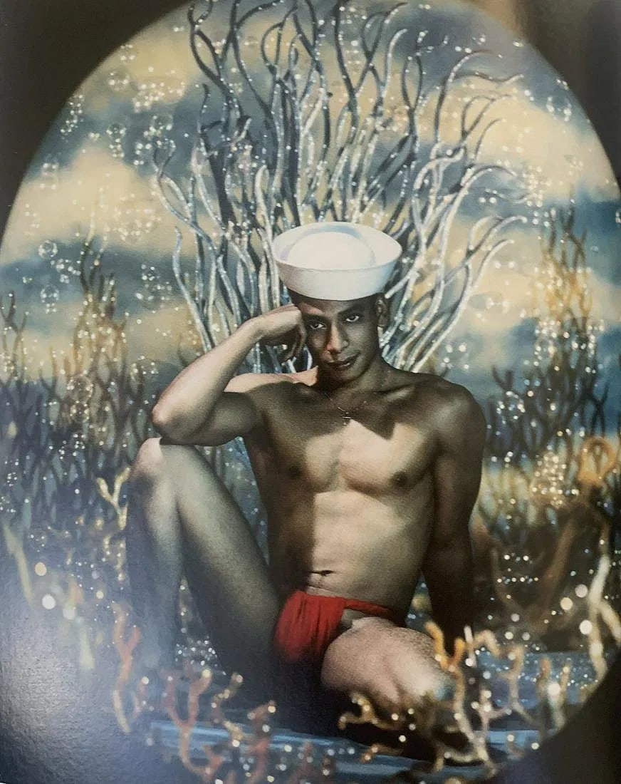 Pierre et Gilles - Male Nude, Photo-Litho: Pierre et Gilles 20th Century, Male Nude, Photo-litho, Printed circa later 20th c.6" x 4 1/2", mounted to archival board