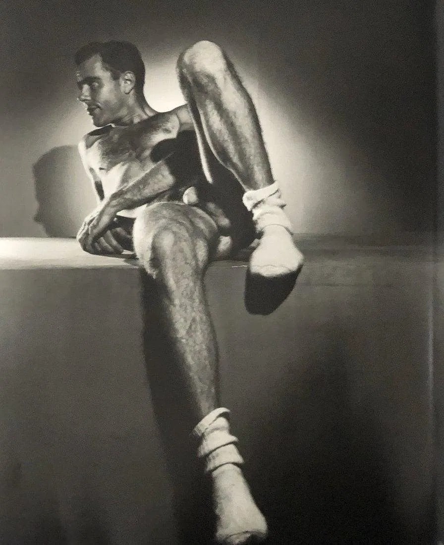 George Platt Lynes - Bruce Bradbury, 1953: GEORGE PLATT LYNES (B.1907), Bruce Bradbury, 1953, Photo-litho, 12" x 10", Mounted to archival board