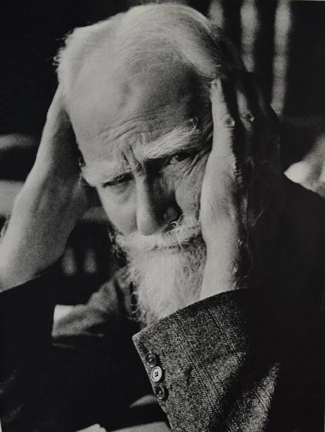 Alfred Eisenstaedt - John Bernard Shaw: ALFRED EISENSTAEDT (1898-1995), John Bernard Shaw, Sheet-fed Gravure, c.1966 Printed in Switzerland,12 1/2"x9 1/2", Mounted to archival board
