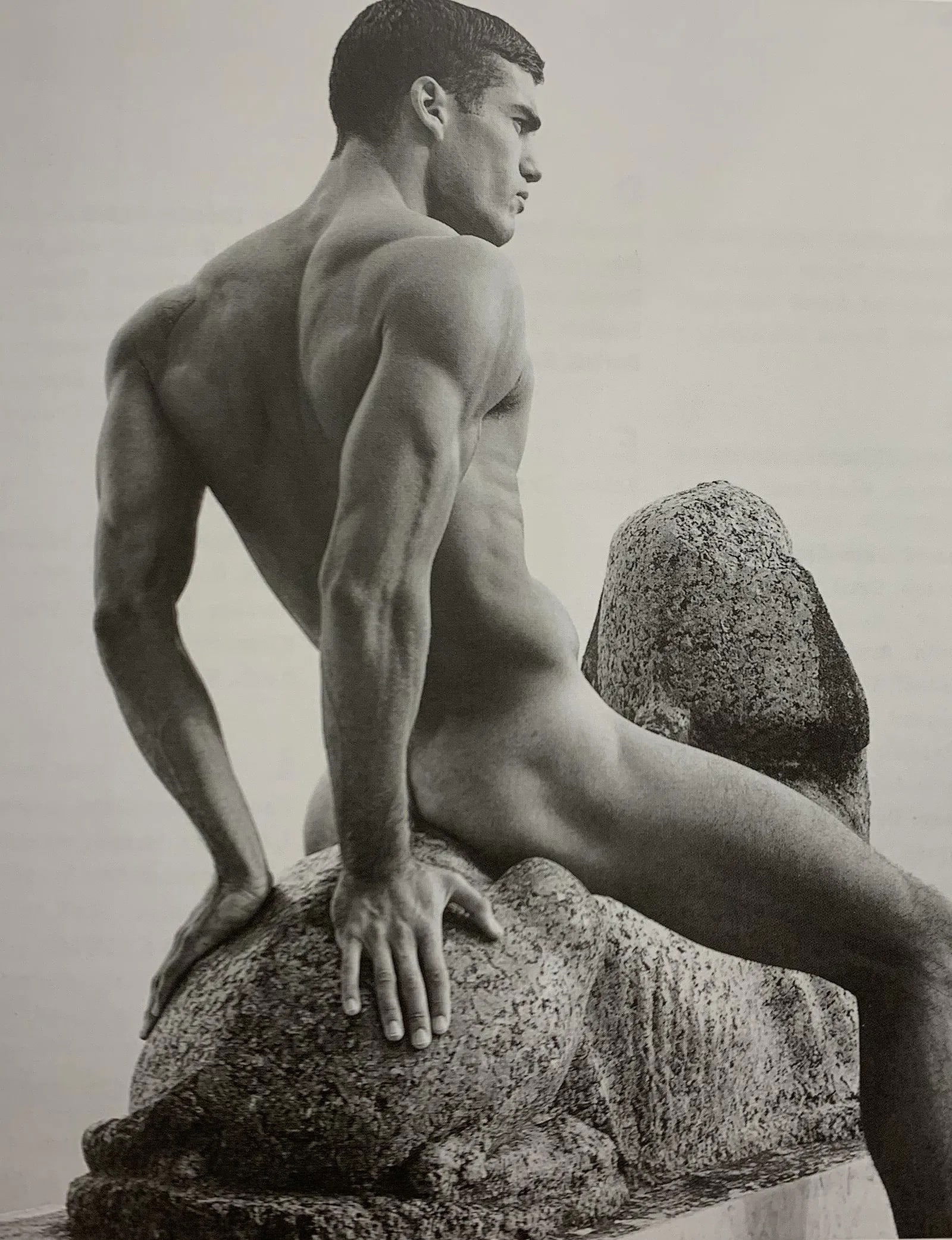 Bruce Weber - Male Nude, Photo-Litho: Bruce Weber, Male Nude, Photo-litho, Printed circa later 20th c., 6" x 4 3/4", Mounted to archival board
