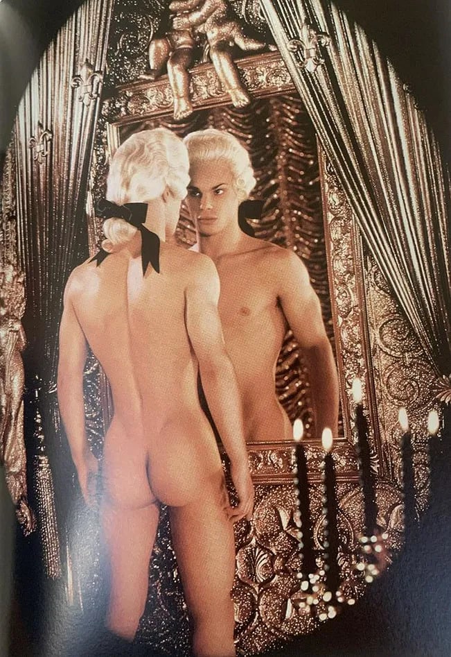 Pierre et Gilles - Male Nude, Photo-Litho: Pierre et Gilles 20th Century, Male Nude, Photo-litho, Printed circa later 20th c., 6 1/2"x 4 1/2", Mounted to archival board