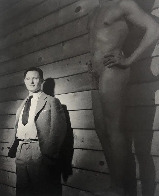 George Platt Lynes - Christopher Isherwood, ca. 1939: GEORGE PLATT LYNES (B.1907-1955), Christopher Isherwood, ca.1939,Photo-litho 8" x6", Mounted to archival board