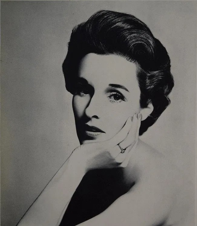 Richard Avedon - Mrs. William Paley, 1957: RICHARD AVEDON (1923-2004), Mrs. William Paley, 1957, Sheet-fed gravure, c. 1960's, Printed in Switzerland, 7 1/2" x 6 1/2", Mounted to archival board