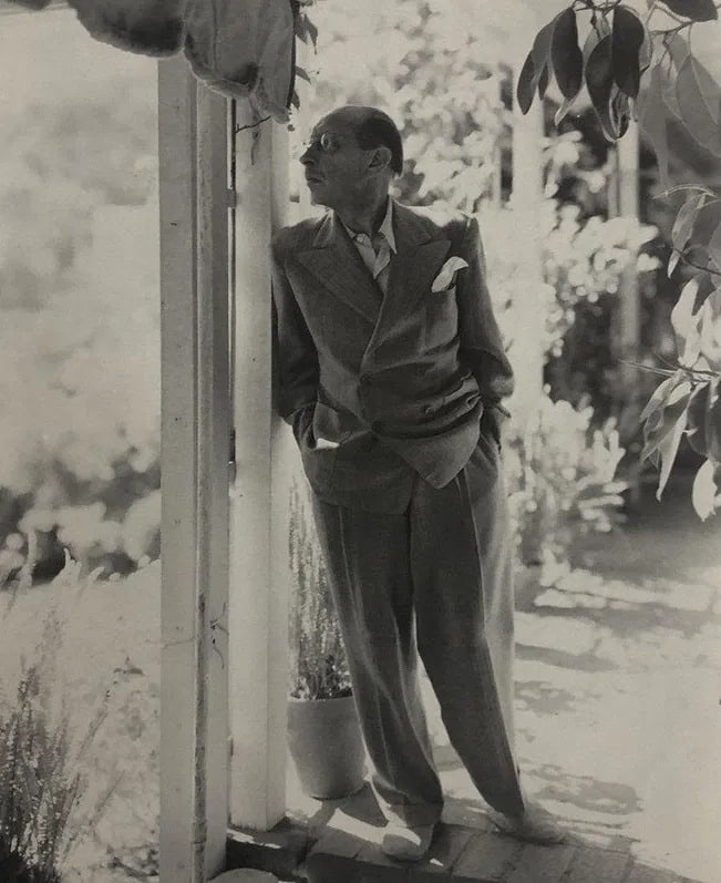 George Platt Lynes - Igor Strawinsky, ca. 1948: GEORGE PLATT LYNES (B.1907-1955), Igor Strawinsky, ca. 1948, Photo-litho, 8" x 6", Mounted to archival board