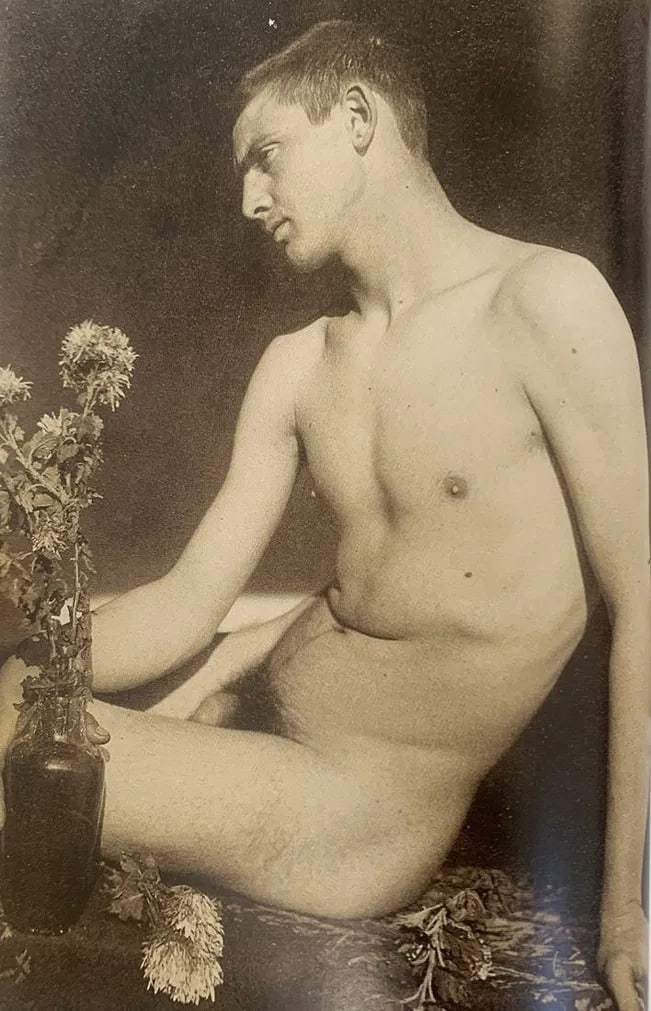 Guglielmo Pluschow - Male Nude, Photo-Litho: Guglielmo Pluschow (1852-1930), Male Nude, Photo-litho, Printed circa later 20th c.6 5/8" x 4 3/4", Mounted to archival board