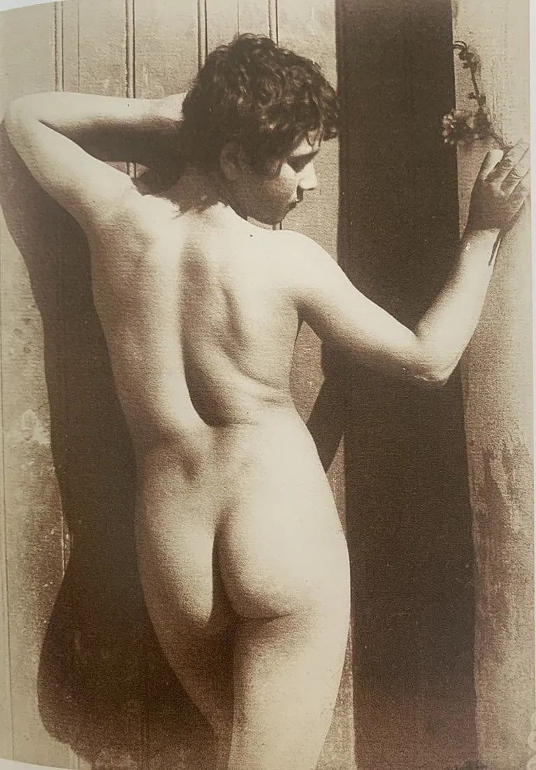 Wilhelm von Gloeden - Male Nude, Photo-Litho: Wilhelm von Gloeden (1856-1931), Male Nude, Photo-litho, Printed circa later 20th c.6 5/8" x 4 5/8", Mounted to archival board