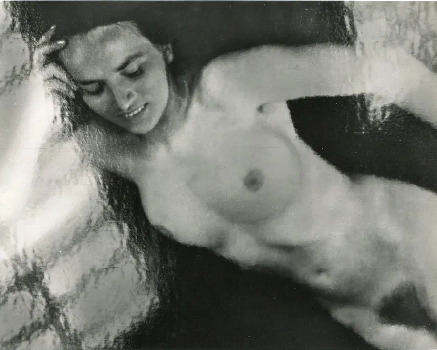 Funke, Jaromir - Nude - Silver Gelatin: Modern print from a classic 1920s negative. Constructivist study of form. Image size: approx. 5" x 7.5"., Mounted to archival board