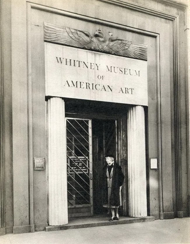 Abbot, Bernice - Whitney Museum Of Art, NYC: Vintage Sheet-fed Gravure printed in 1949. Architectural study from the "Changing New York" project. Image size: approx. 7" x 9"., Mounted to archival board