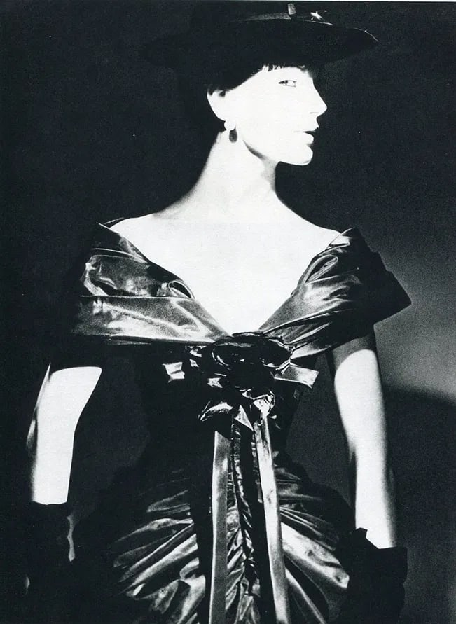 Bourdin, Guy - Fashion: Vintage Sheet-fed Gravure. A surrealist-inflected fashion study by the legendary French photographer. Image size: approx. 8" x 10.5"., Mounted to archival board