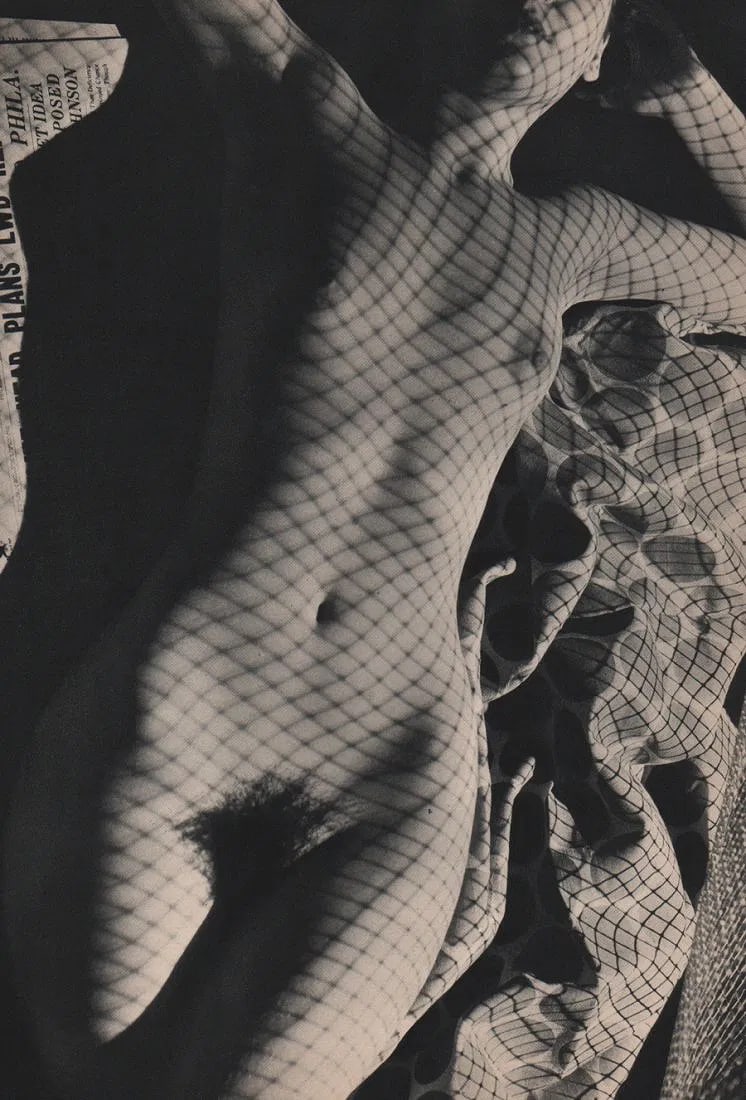 Ullberg & Oliver - Nude Shadow: Vintage Sheet-fed Gravure. An experimental study of shadow and light on the body. Image size: approx. 8" x 10"., Mounted to archival board