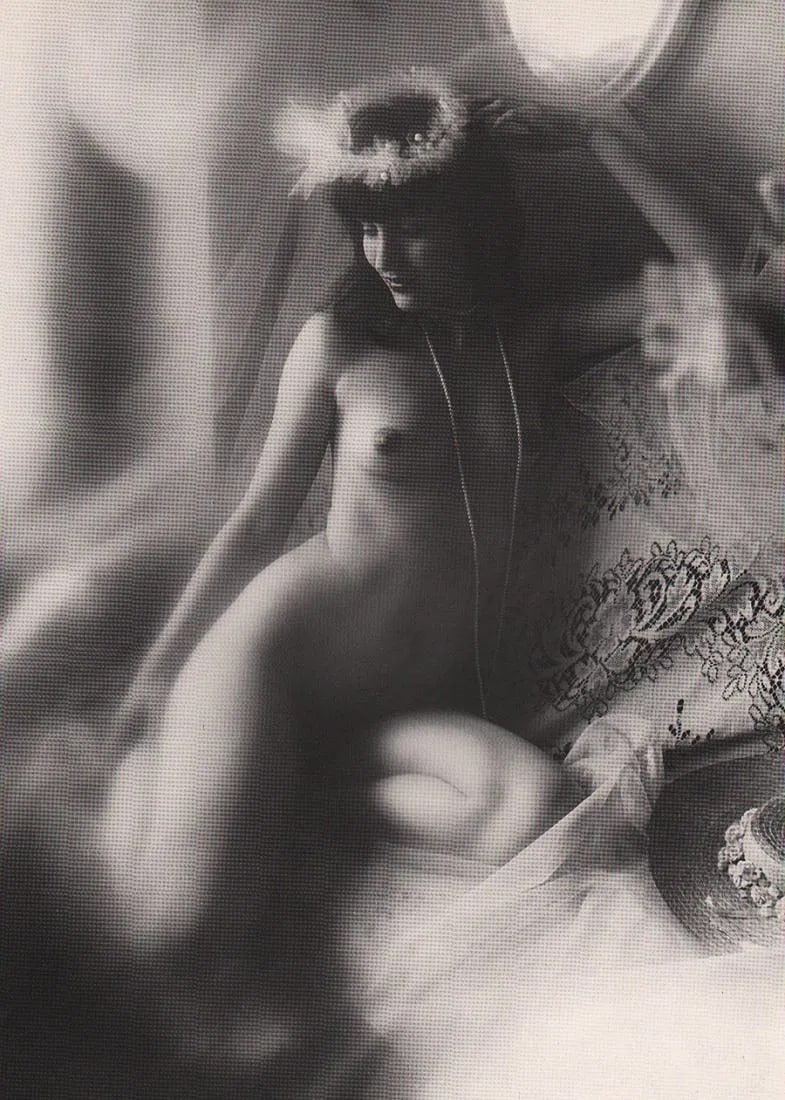 Pawelec, W - Nude Bride: Vintage Sheet-fed Gravure. An artistic and intimate bridal-themed nude study. Image size: approx. 8.5" x 11"., Mounted to archival board