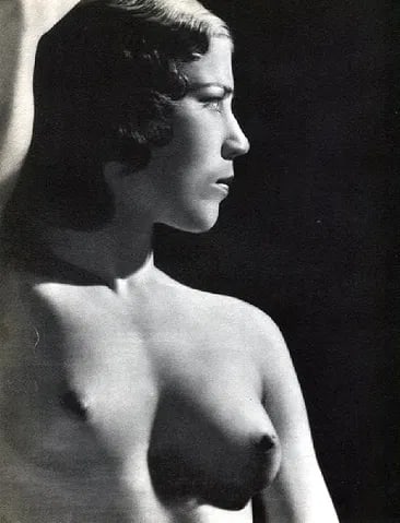 Man Ray - Nude: 1934 Sheet-fed Gravure. A sculptural and minimalist study of the body. Image size: approx. 8.5" x 11"., Mounted to archival board