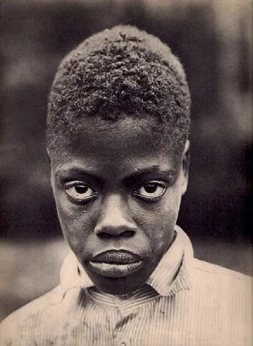 Margaret Bourke-White - Portrait Of A Young Man: Vintage Sheet-fed Gravure. Powerful social documentary portraiture. Image size: approx. 7.5" x 9.5"., Mounted to archival board
