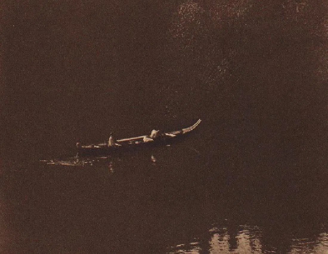 Edward S. Curtis - Kanu: 1970s Photogravure from original plates. Ethnographic study of Native American life. Image size: approx. 7.5" x 10"., Mounted to archival board