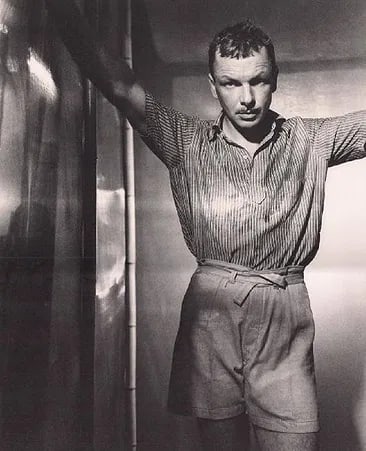 George Platt-Lynes - Jared French, 1938: Vintage Sheet-fed Gravure. A classic studio portrait of the artist. Image size: approx. 10" x 12.5"., Mounted to archival board