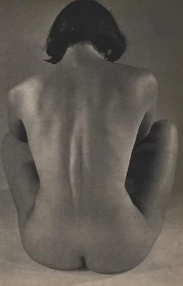 Martin Munkacsi - Nude: Vintage Sheet-fed Gravure. Action-oriented nude study by the motion pioneer. Image size: approx. 9" x 12"., Mounted to archival board