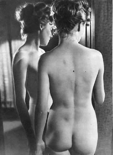 Amson, Marcel - Mirror: Vintage Sheet-fed Gravure. Surrealist study of form and reflection. Image size: approx. 8.5" x 11"., Mounted to archival board