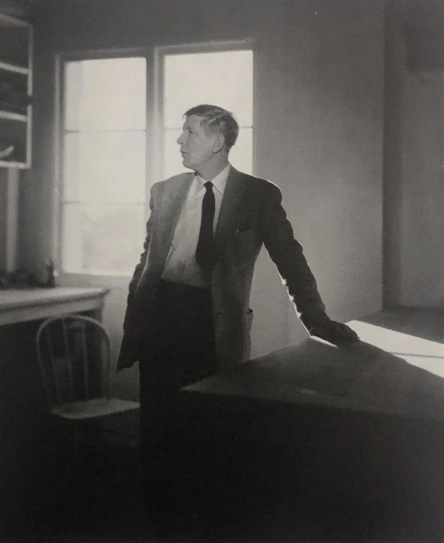 George Platt Lynes - W.A. Auden, ca. 1948: GEORGE PLATT LYNES (B.1907-1955), W.A. Auden, ca. 1948, Photo-litho, 8" x 6", Mounted to archival board