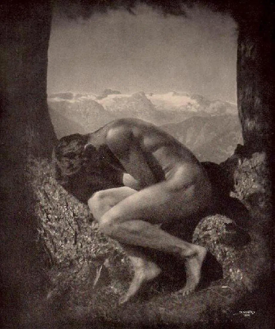 Rudolf Koppitz - Im Schoss Der Natur: Large-scale Photo Engraving printed in 1937. A world-class masterpiece of Viennese pictorialism. Image size: approx. 9" x 11.5"., Mounted to archival board