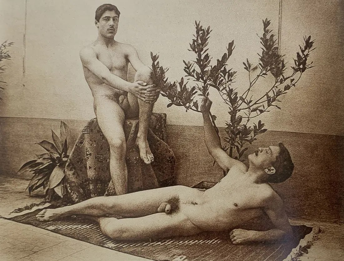 Arthur Schulz - Male Nude, Photo-Litho: Arthur Schulz (1916-1984), Male Nude, Photo-litho, Printed circa later 20th c., 3 1/2" x 4 5/8", Mounted to archival board