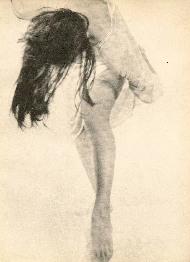 Matsumoto, Kyoichi - Dancer: Vintage Sheet-fed Gravure. Abstracted study of movement and fabric. Image size: approx. 8.5" x 11.5"., Mounted to archival board