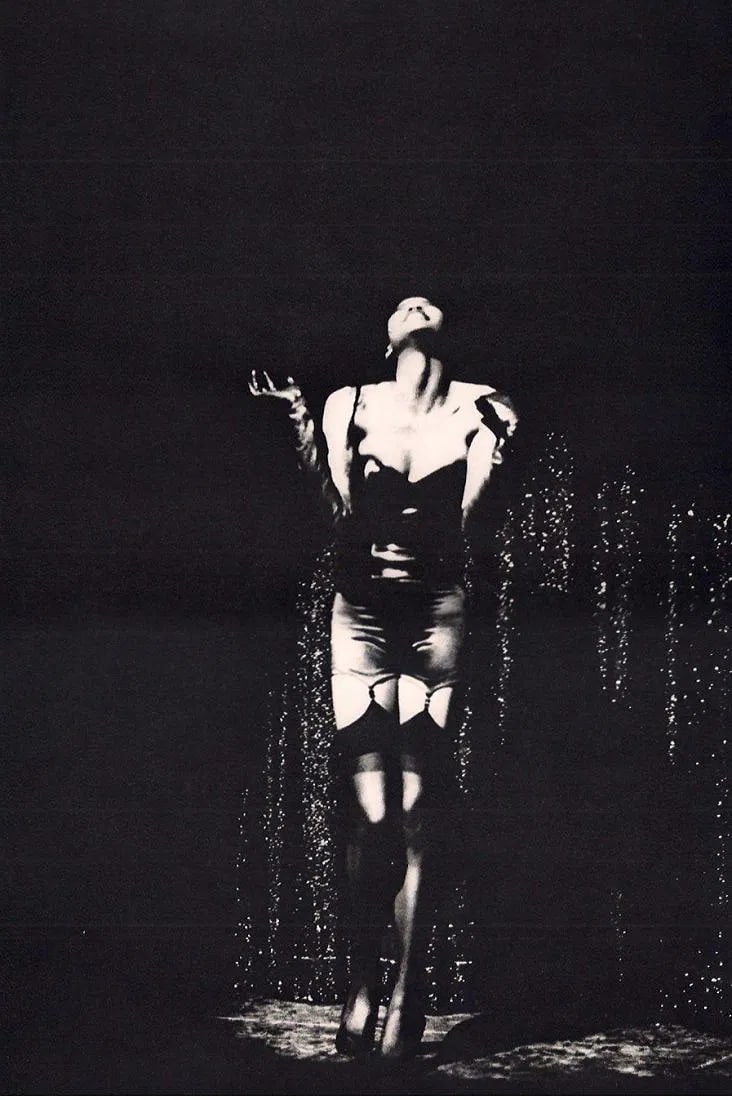 Von Unwerth, Naomi Dancing, Paris 1988: Sheet-fed Gravure from the 1990s. High-energy cinematic movement study. Image size: approx. 8.5" x 11"., Mounted to archival board