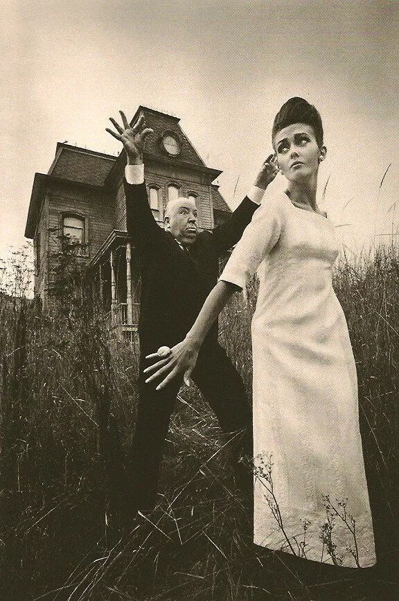 Sieff, Jeanloup - Hitchcock: Sheet-fed Gravure from the late 20th century. Iconic profile portrait. Image size: approx. 8.5" x 11"., Mounted to archival board