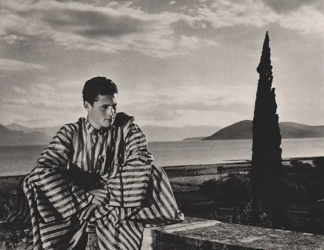 List, Herbert - Greece 1938: Vintage Sheet-fed Gravure. Modernist view of classical antiquity. Image size: approx. 8" x 10"., Mounted to archival board