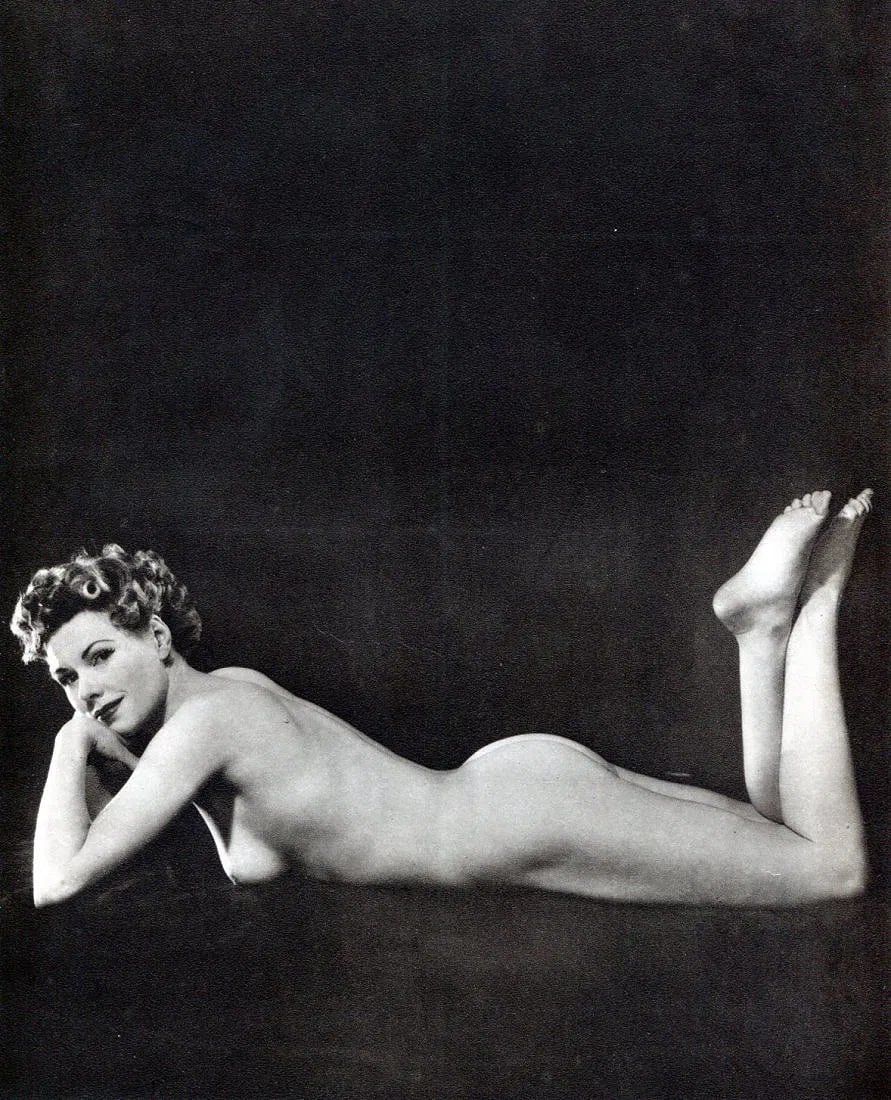 Everard, John - Female Nude: Vintage Sheet-fed Gravure. Part of his comprehensive 1930s figure archive. Image size: approx. 8.5" x 11"., Mounted to archival board
