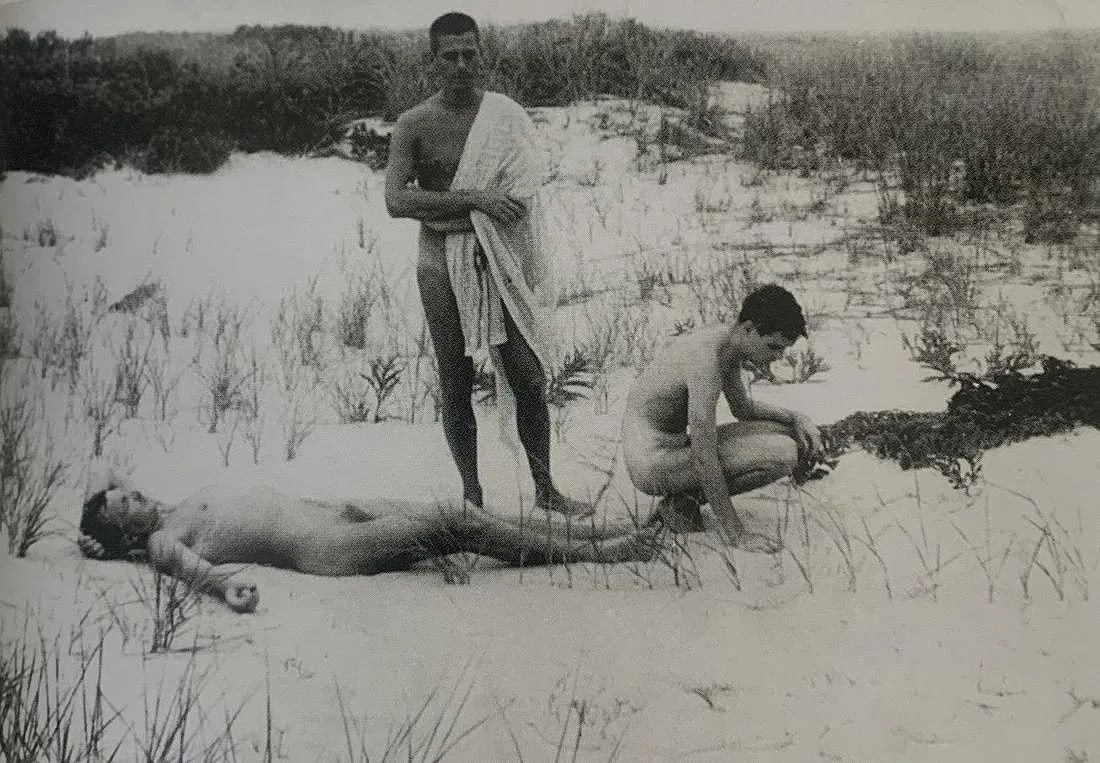 PAJAMA - Male Nude, Photo-Litho: PAJAMA (1904-1999), Male Nude, Photo-litho, Printed circa later 20th c., 3" x 4 1/2", mounted to archival board , Mounted to archival board