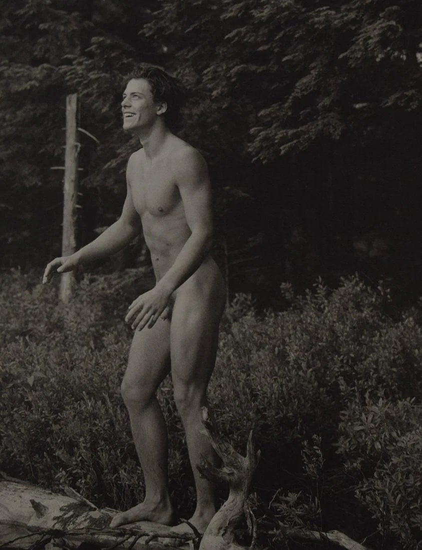 Bruce Weber - Claes, St. Regis River, Adirondack Park: BRUCE WEBER (b. 1946), Claes, St. Regis River, Adirondack Park, 1989, Sheet-fed gravure c. 1990, Printed in United States of America, 9 3/8" x 7 1/4", Mounted to archival board