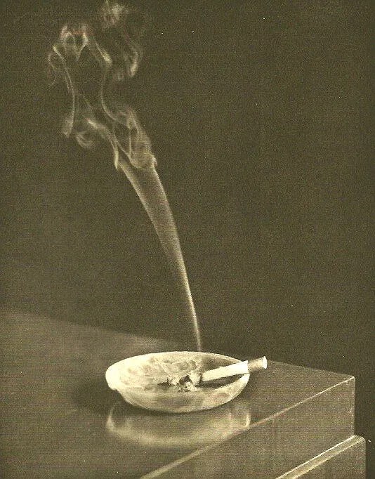 Dr. Otto Croy - Cigarette: Vintage Sheet-fed Gravure. A classic of "New Objectivity" smoke and product photography. Image size: approx. 8" x 10.5"., Mounted to archival board