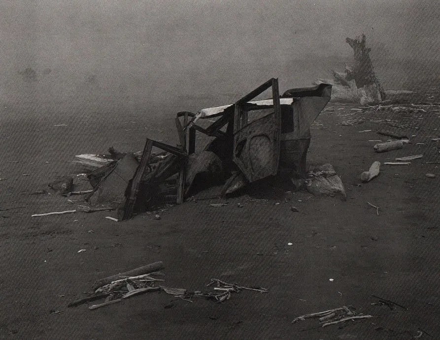 Edward Weston - Crescent Beach, 1939: Vintage Sheet-fed Gravure. A sweeping landscape study of the California coastline. Image size: approx. 7.5" x 9.5"., Mounted to archival board