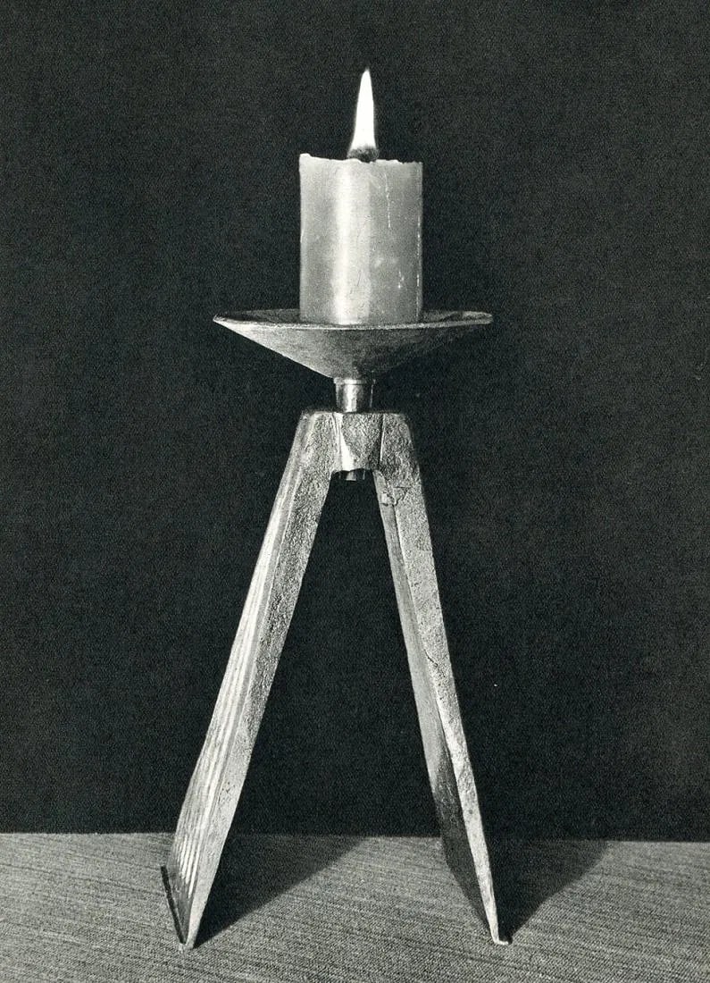 Fritz Kuhn - Candle: Vintage Sheet-fed Gravure. A delicate study of candlelight and atmospheric shadow. Image size: approx. 8" x 11"., Mounted to archival board