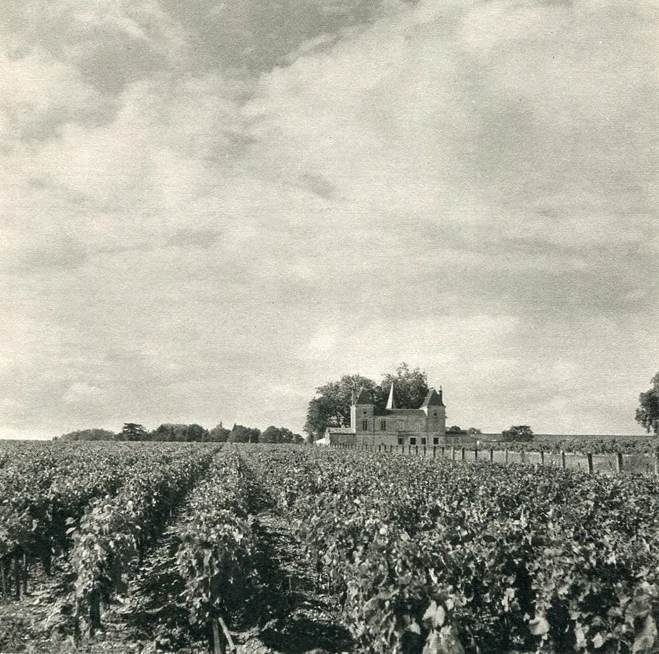 Roger Schall - Chateau Margaux - Le Petit Chateau: Vintage Sheet-fed Gravure. Architectural study of the French estate. Image size: approx. 8.5" x 11"., Mounted to archival board